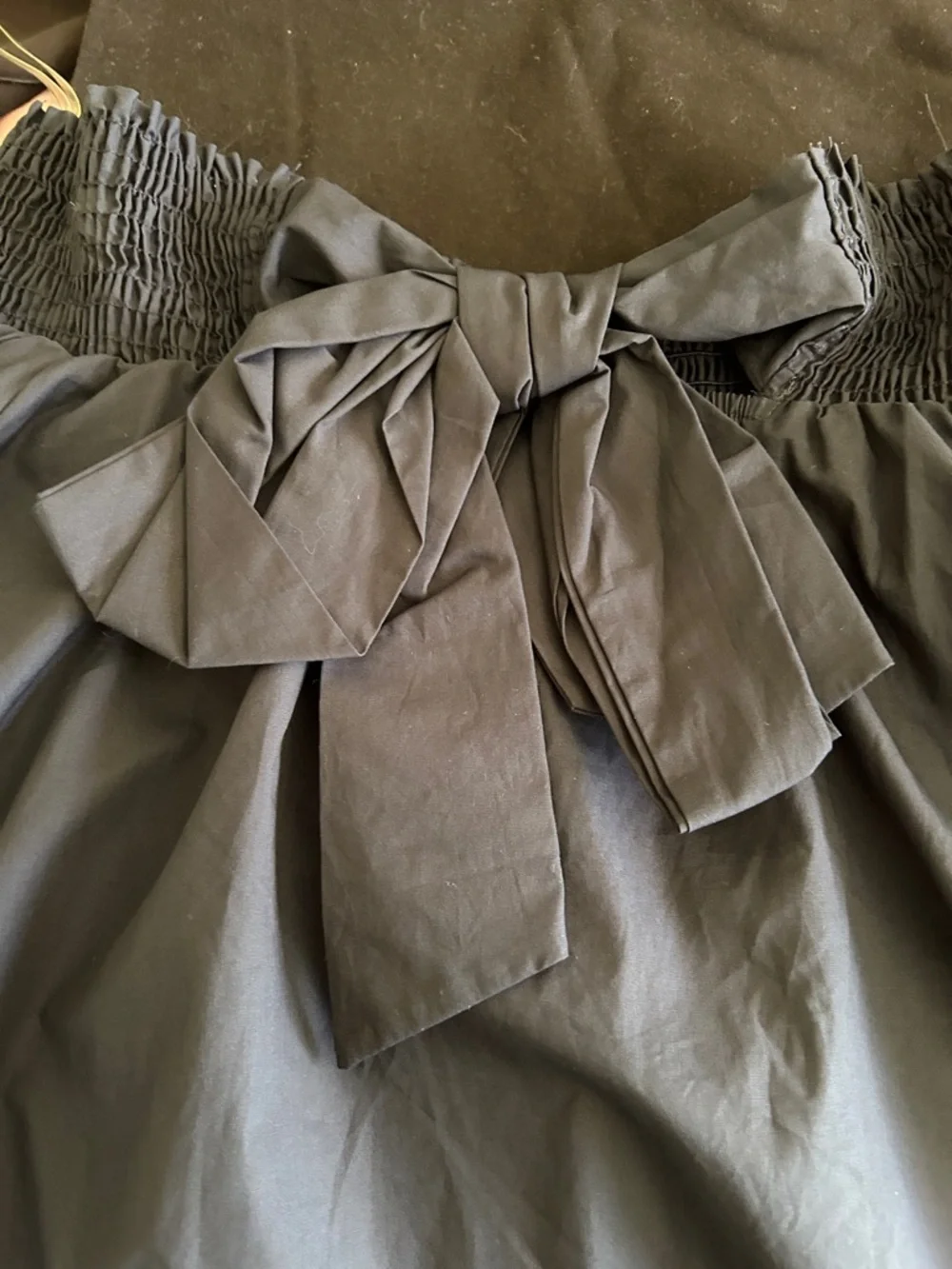 Aritzia Off-Shoulder Smocked Navy Blue Top - Picture 5 of 7